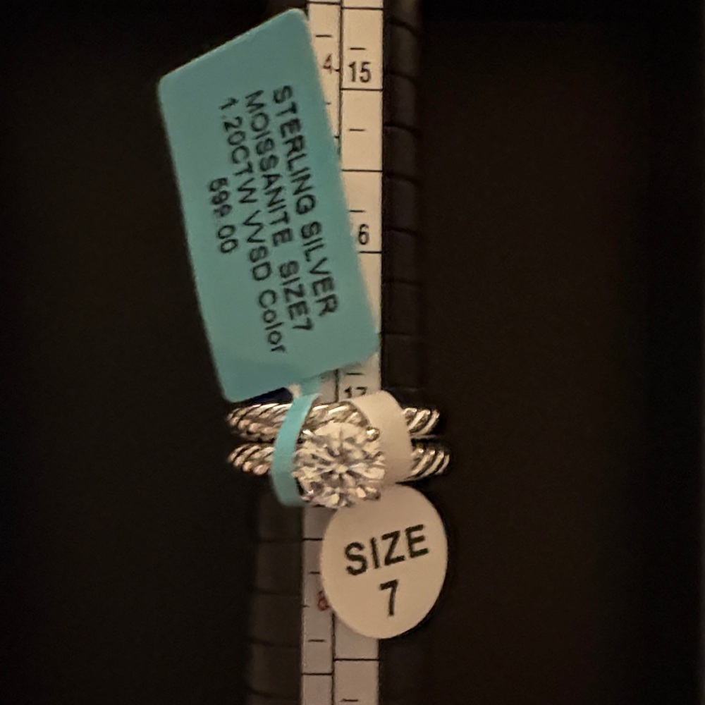Sterling Silver Moissanite Ring